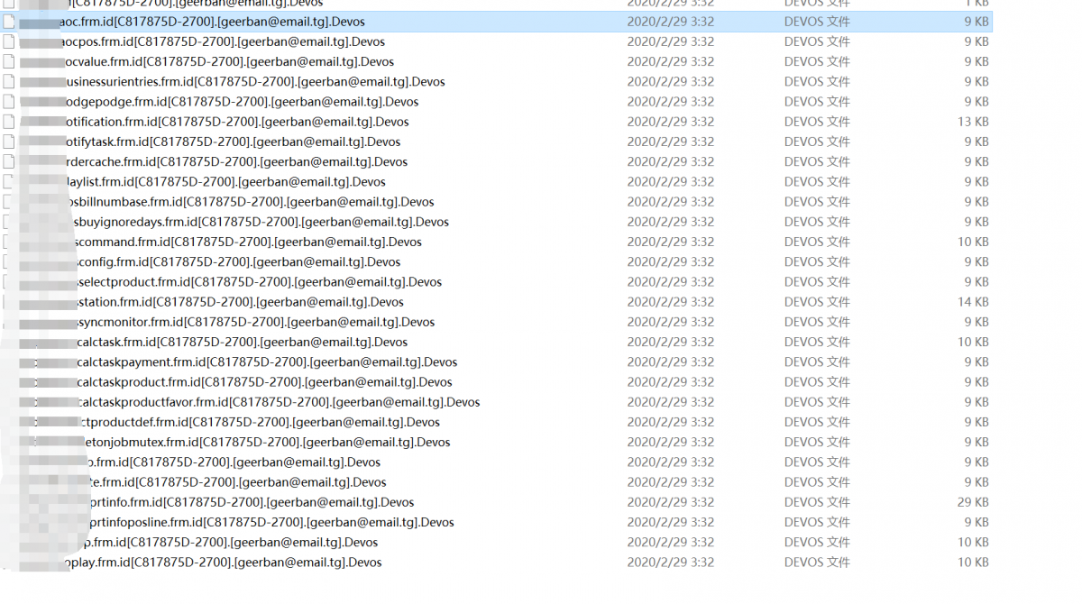 MySQL Ransomware/malware/virus encrypted idb frm datafiles